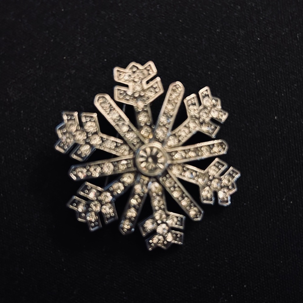 Money Silver Tone Clear Crystal Rhinestone Brooch